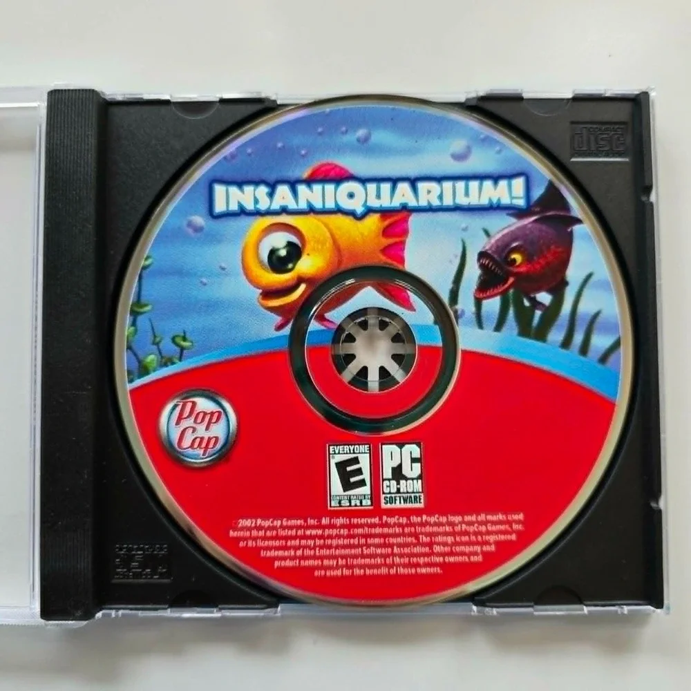 Insaniquarium 2002 PC CD-ROM PopCap Fish Computer Game for Windows